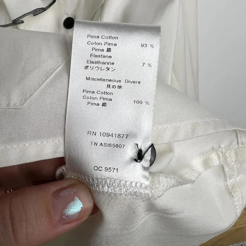 Vintage Anne Fontaine White Ruffle Collar Button-Up Blouse - Picture 6 of 7